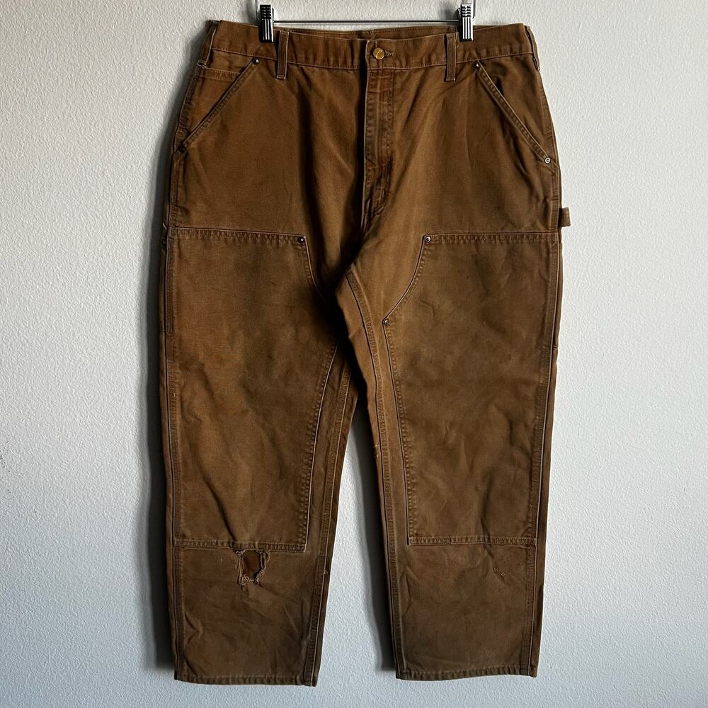 Carhartt B01 BRN brown double knee work wear carpenter pants